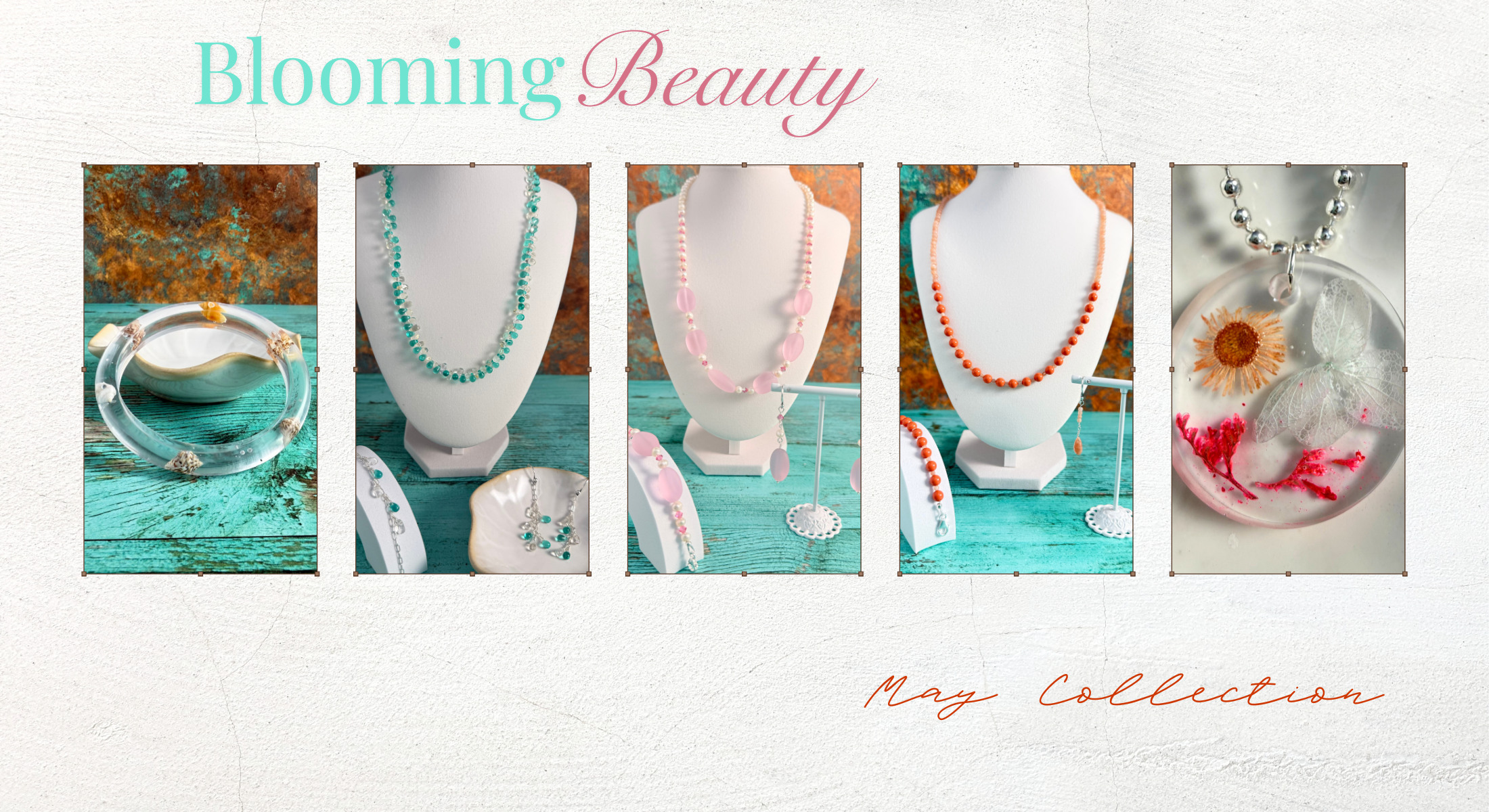 Nature-inspired handmade necklaces, bracelets and earrings